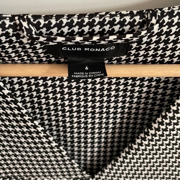 Club Monaco Vanellie Houndstooth Cocoon Dress with Waist Belt Size 6 - Picture 4 of 5